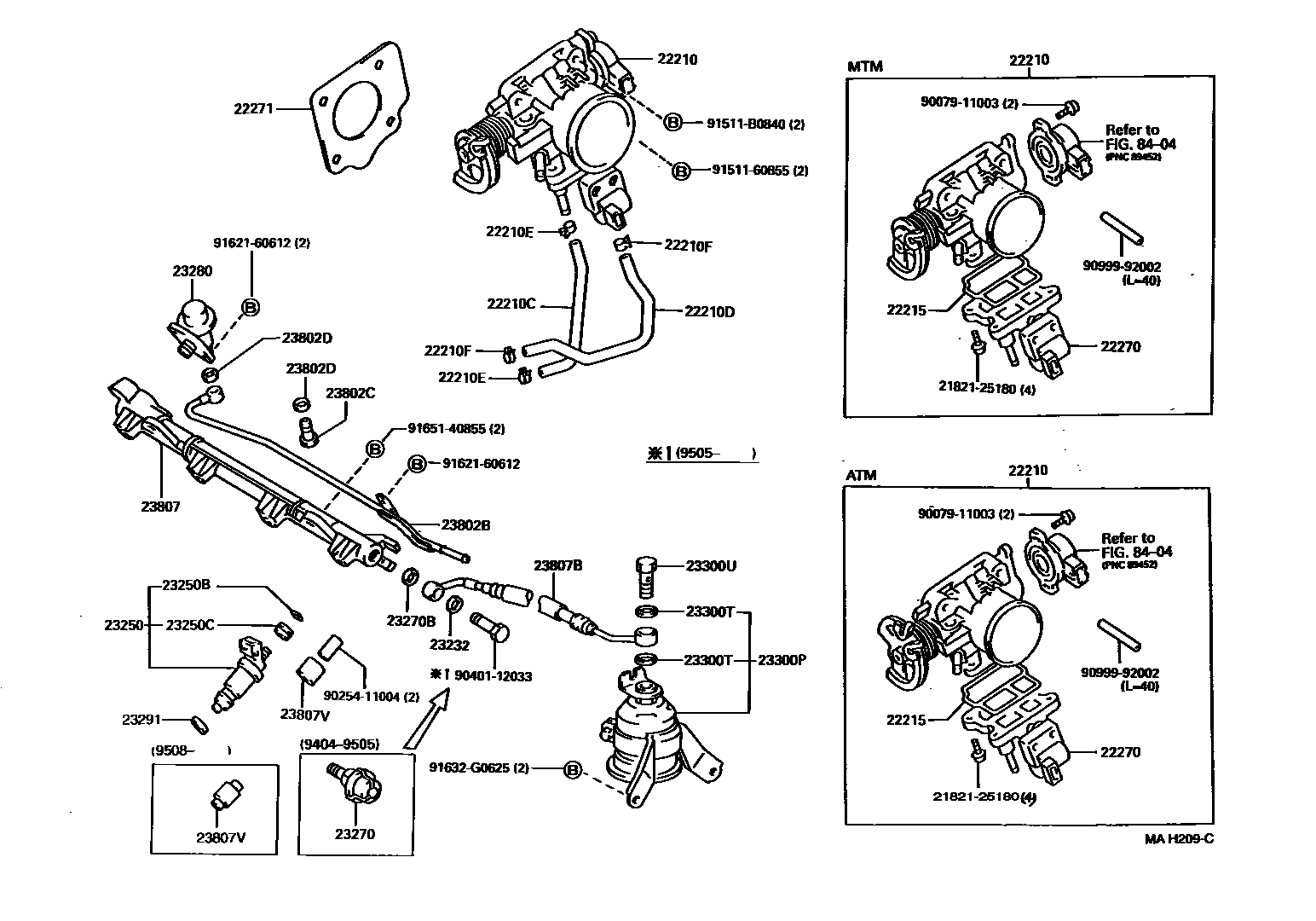 Toyota RAV4 燃油喷射系统 EPC diagram — MAH209C