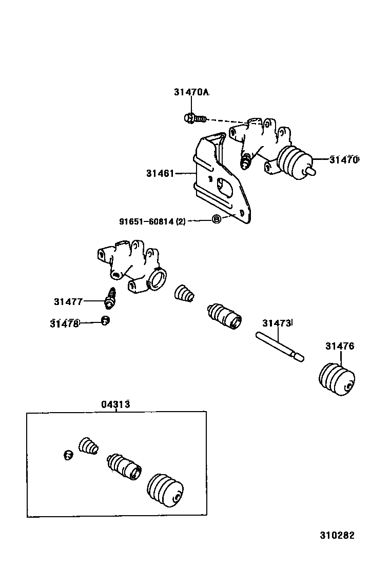 Toyota RAV4 离合器分离缸 EPC diagram — 310282
