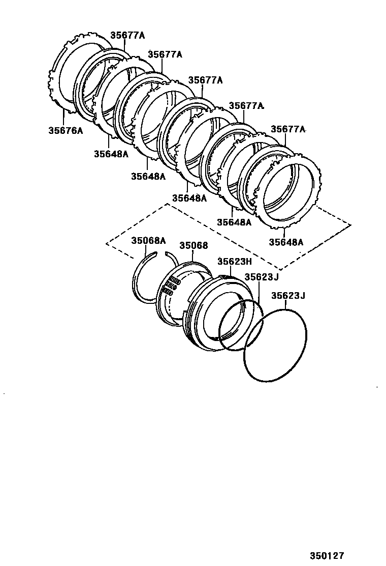 Toyota RAV4 3号制动器、一档和倒档制动器(ATM) EPC diagram — 350127