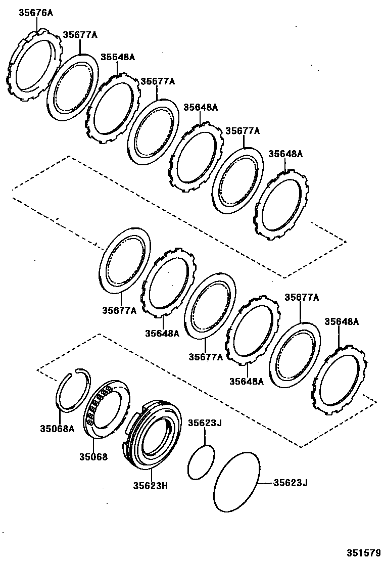 Toyota RAV4 3号制动器、一档和倒档制动器(ATM) EPC diagram — 351579
