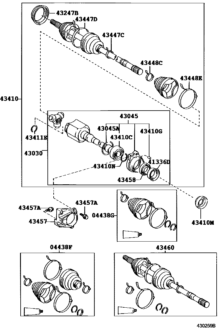 Toyota RAV4 Front Drive Shaft EPC diagram — 430259B