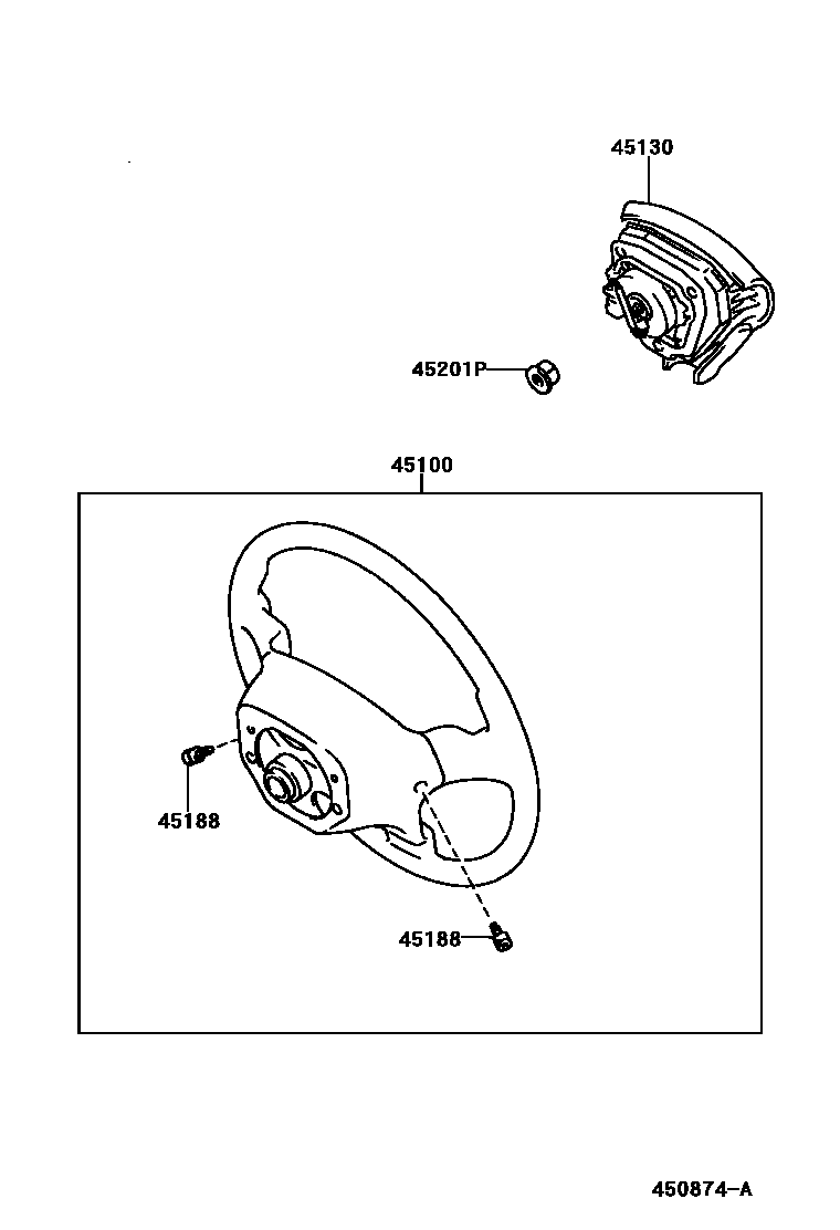 Toyota RAV4 Steering Wheel EPC diagram — 450874A