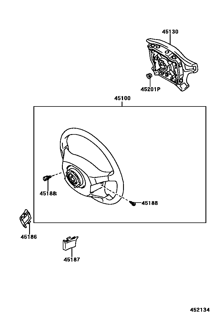 Toyota RAV4 Steering Wheel EPC diagram — 452134