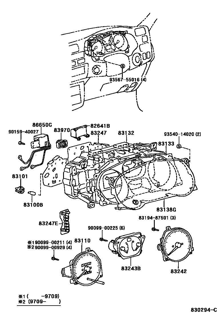 Toyota RAV4 仪表 EPC diagram — 830294C