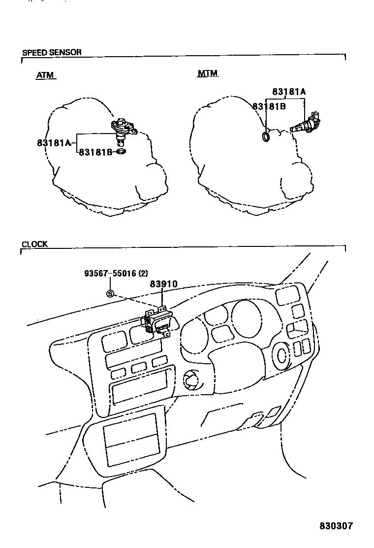 Toyota RAV4 仪表 EPC diagram — 830307