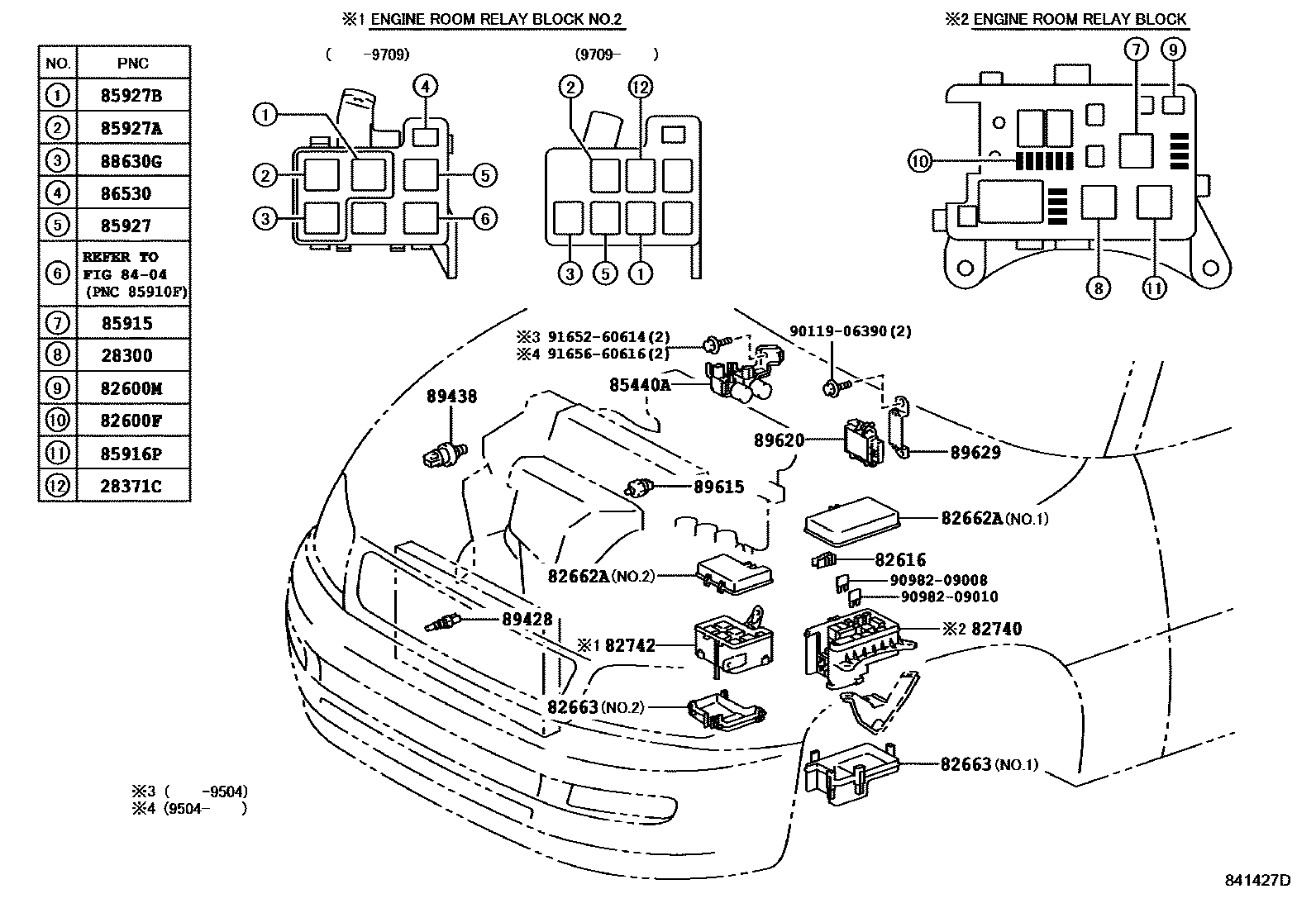 Toyota RAV4 开关和继电器和ECU EPC diagram — 841427D