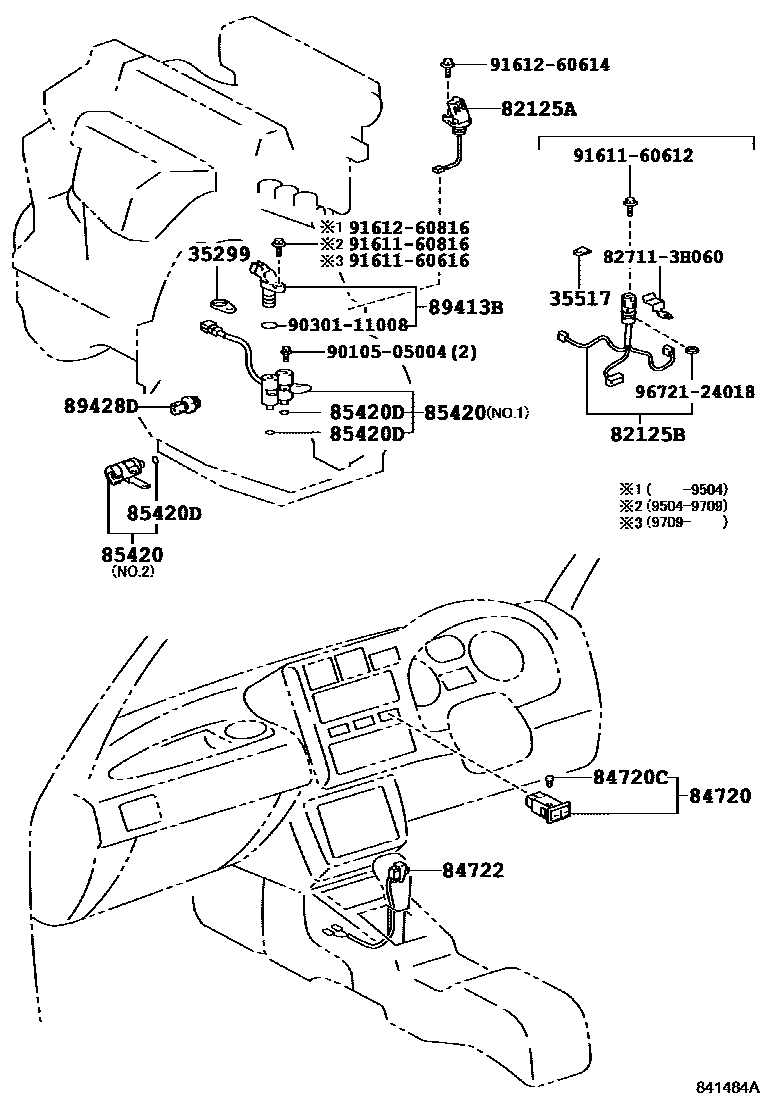 Toyota RAV4 超速档和电子控制变速器 EPC diagram — 841484A