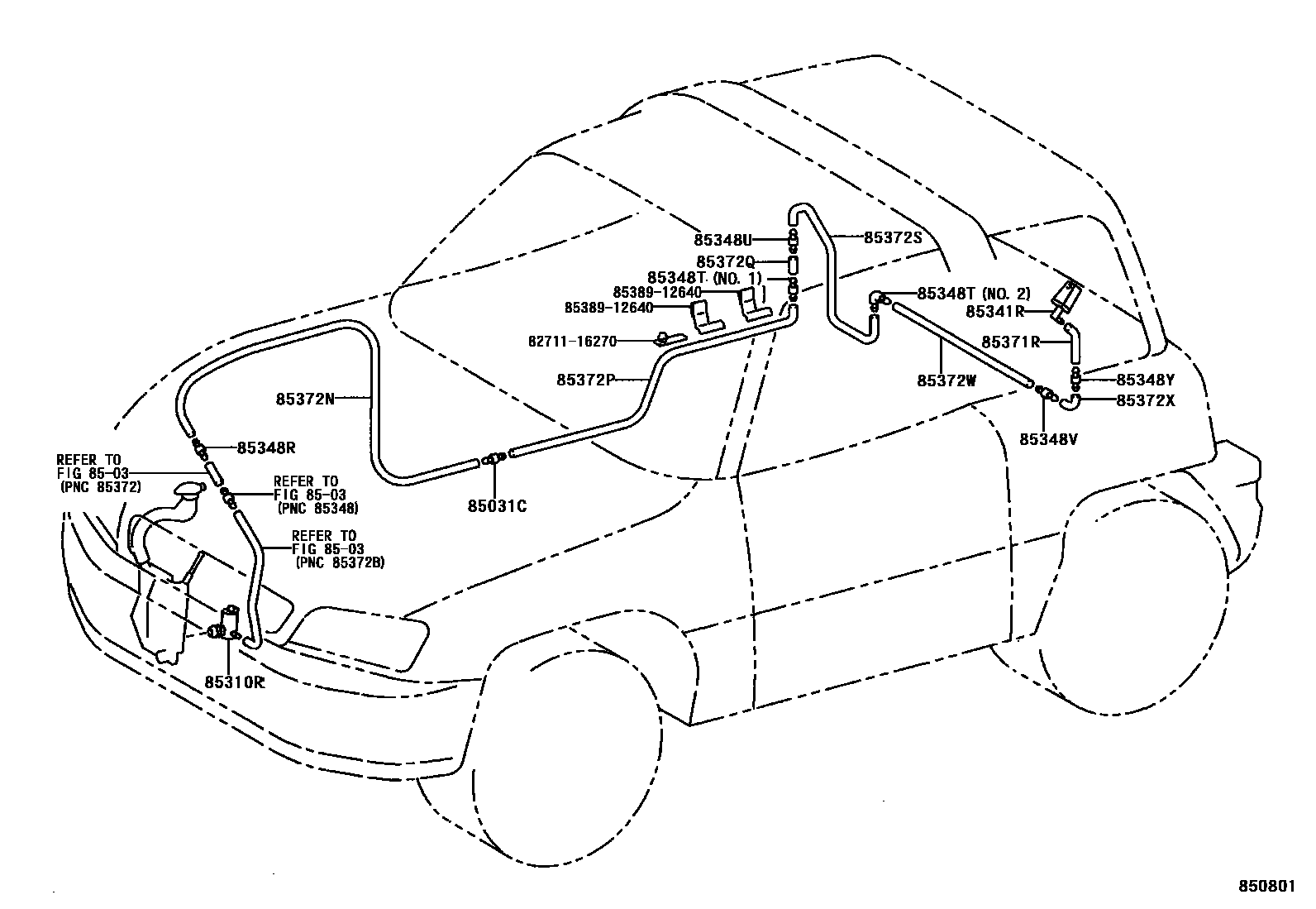 Toyota RAV4 后清洗器 EPC diagram — 850801