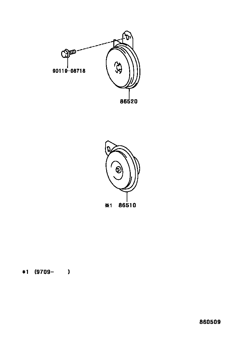 Toyota RAV4 喇叭 EPC diagram — 860509