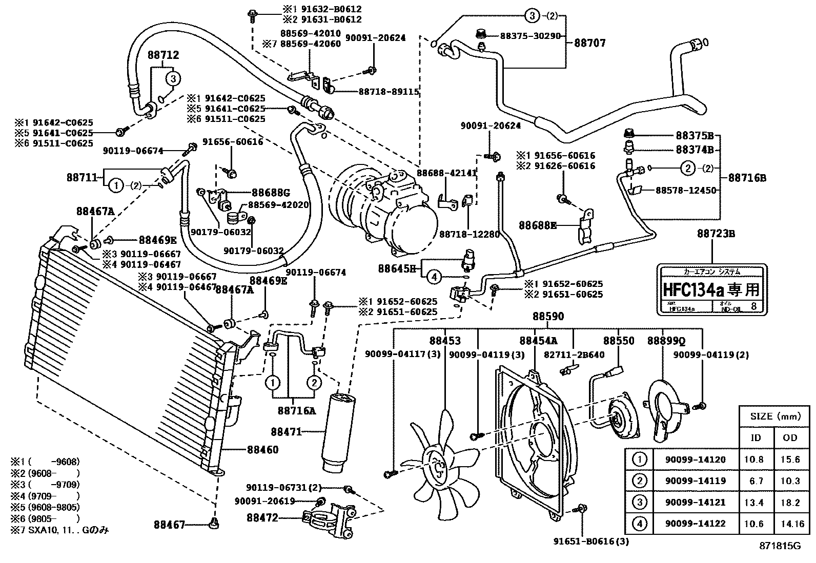 Toyota RAV4 Heating & Air Conditioning - Cooler Piping EPC diagram — 871815G