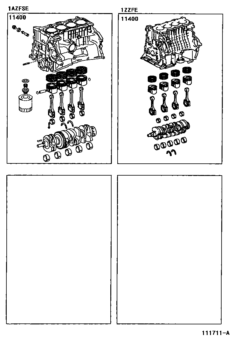 Toyota RAV4 Short Block Assembly EPC diagram — 111711A
