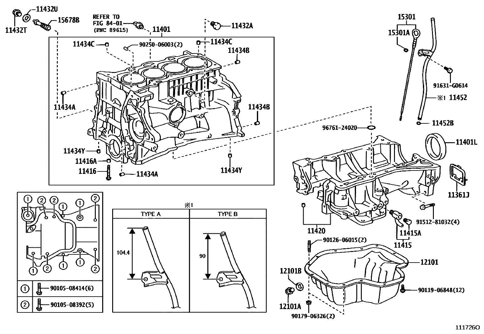 Toyota RAV4 Cylinder Block EPC diagram — 111726O
