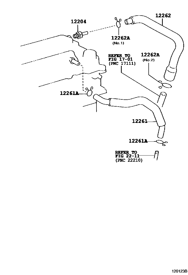 Toyota RAV4 Ventilation Hose EPC diagram — 120123B