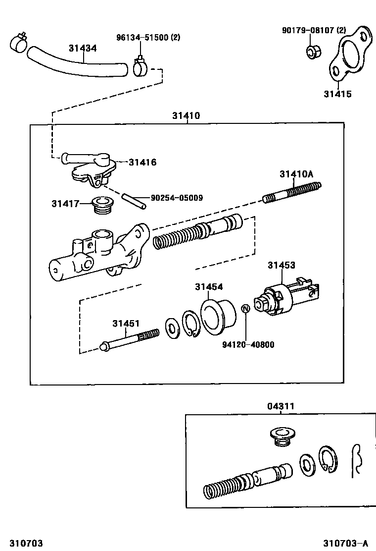 Toyota RAV4 离合器总泵 EPC diagram — 310703A