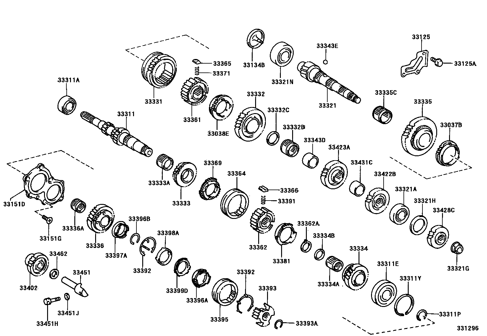 Toyota RAV4 变速器齿轮(MTM) EPC diagram — 331296