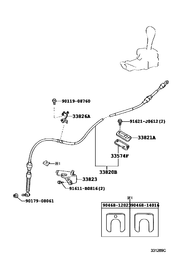 Toyota RAV4 Shift Lever & Retainer EPC diagram — 331289C