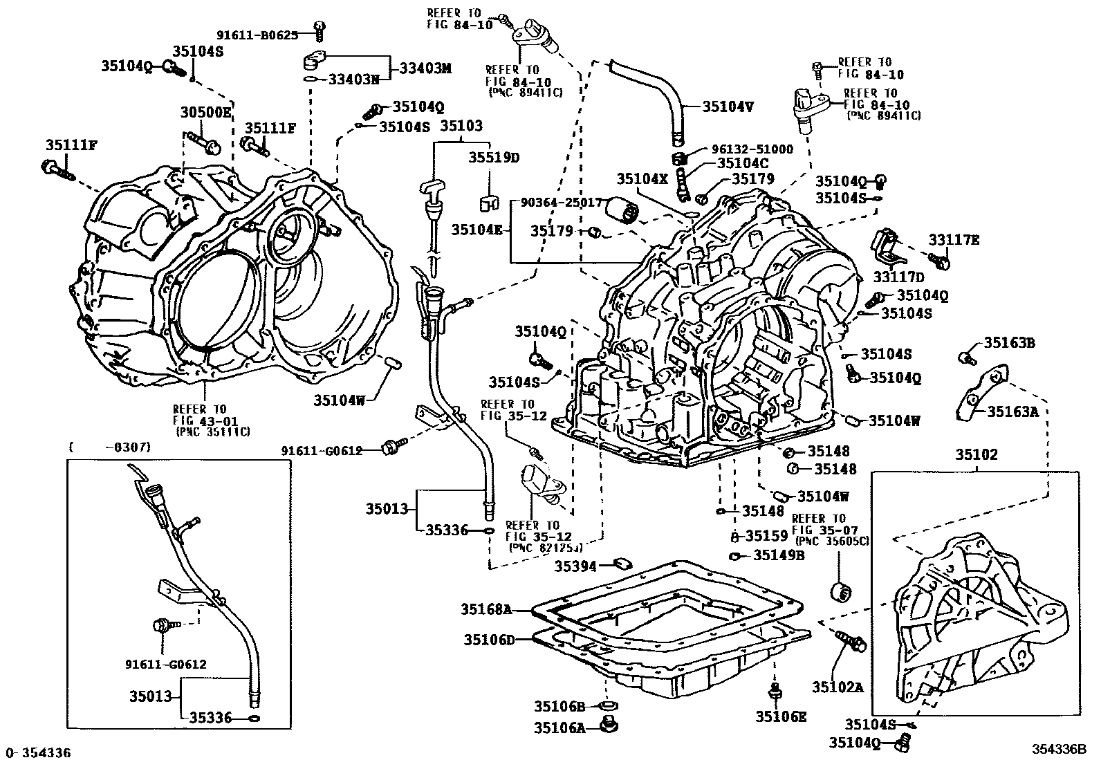 Toyota RAV4 变速器壳和油底壳(ATM) EPC diagram — 354336B