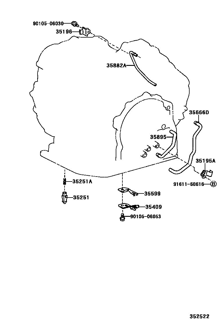 Toyota RAV4 阀体和滤油网(ATM) EPC diagram — 352522