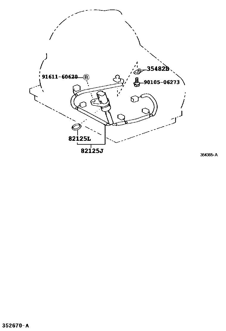 Toyota RAV4 阀体和滤油网(ATM) EPC diagram — 354365A