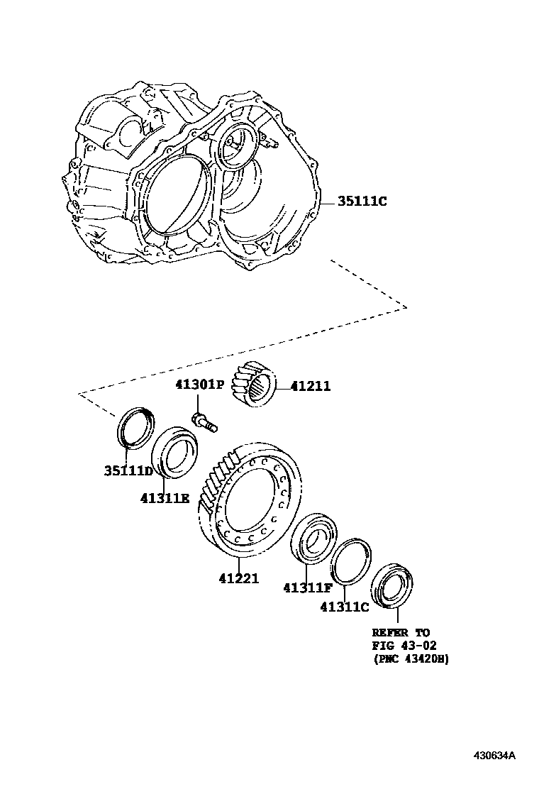 Toyota RAV4 前桥壳和差速器 EPC diagram — 430634A