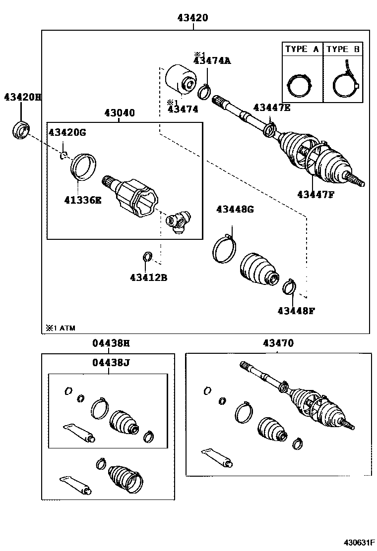 Toyota RAV4 Front Drive Shaft EPC diagram — 430631F