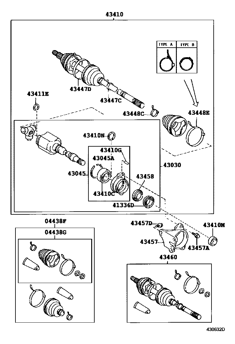 Toyota RAV4 Front Drive Shaft EPC diagram — 430632D