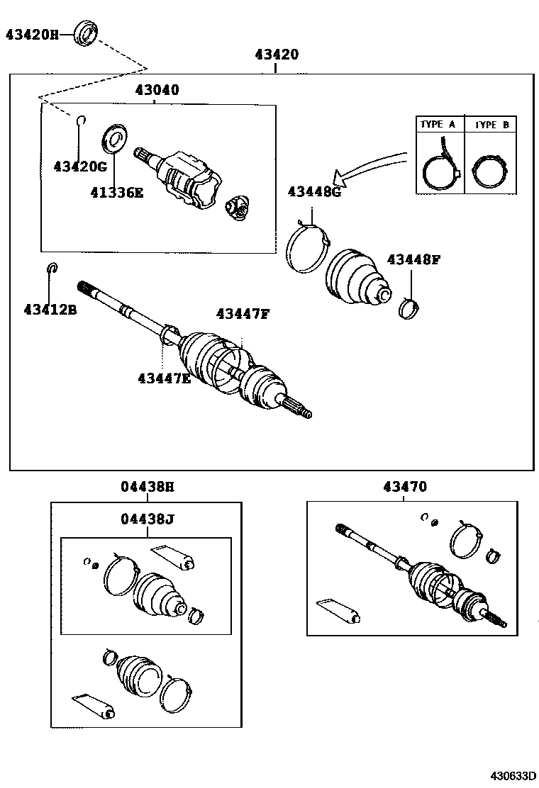 Toyota RAV4 Front Drive Shaft EPC diagram — 430633D