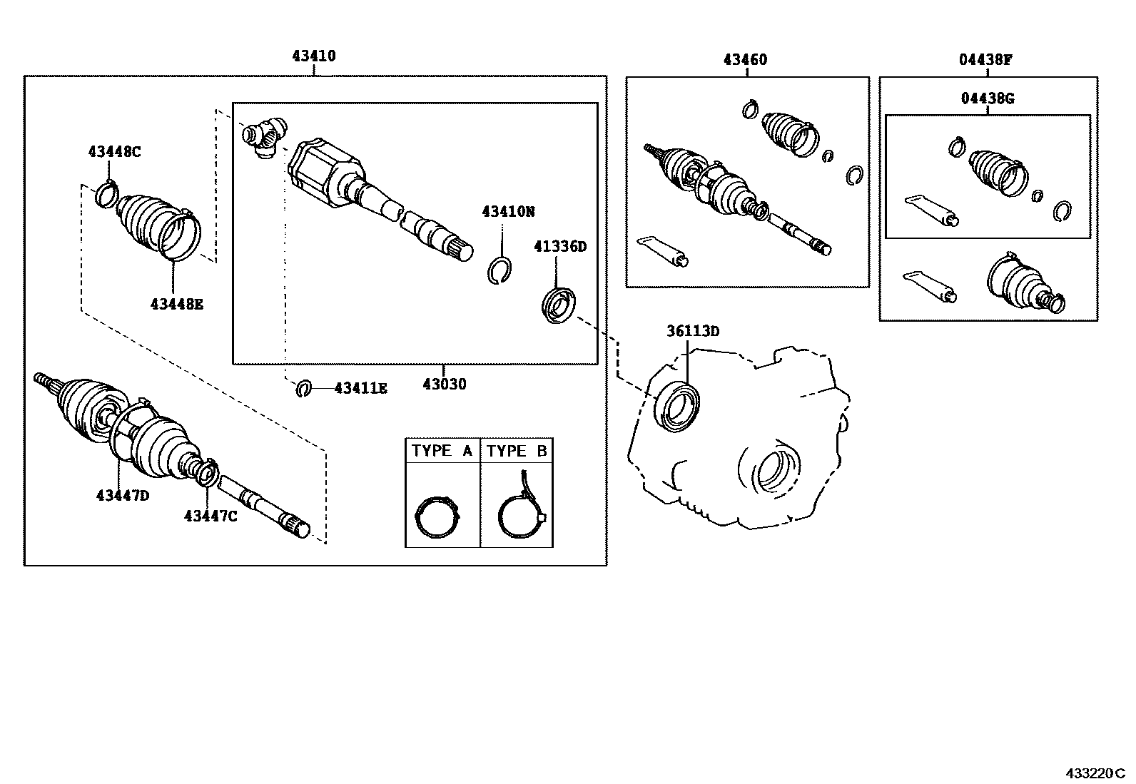 Toyota RAV4 Front Drive Shaft EPC diagram — 433220C