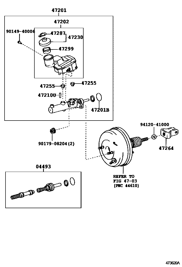 Toyota RAV4 制动总泵 EPC diagram — 473620A