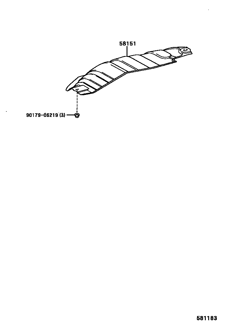 Toyota RAV4 地板隔热垫 EPC diagram — 581183