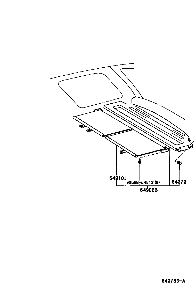 Toyota RAV4 glove box panel EPC diagram — 640783A