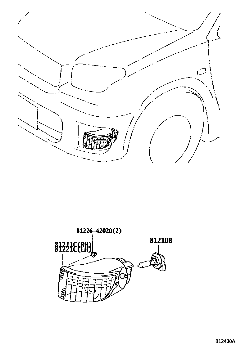 Toyota RAV4 Fog Lamp EPC diagram — 812430A