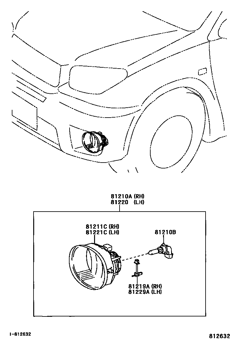 Toyota RAV4 Fog Lamp EPC diagram — 812632