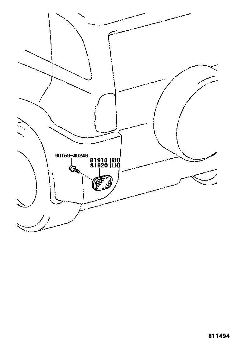 Toyota RAV4 reflector EPC diagram — 811494