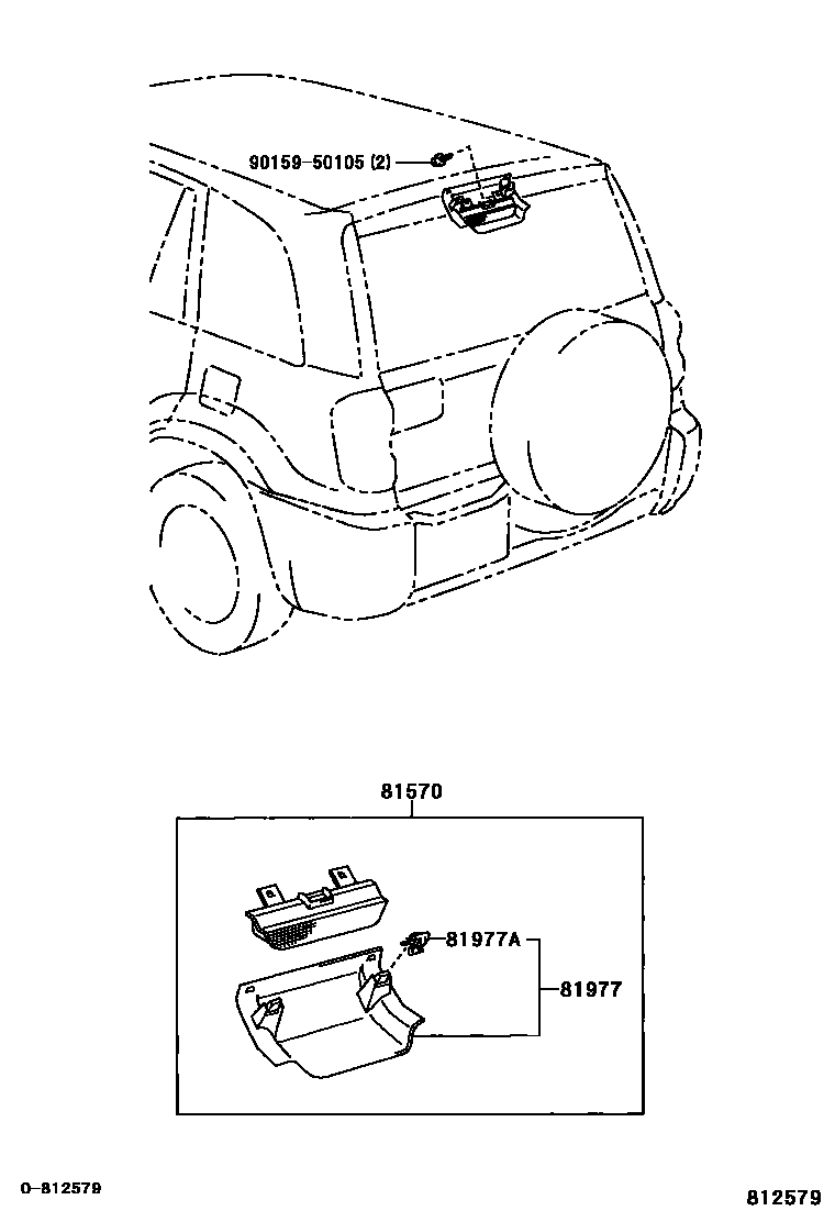 Toyota RAV4 高位刹车灯 EPC diagram — 812579
