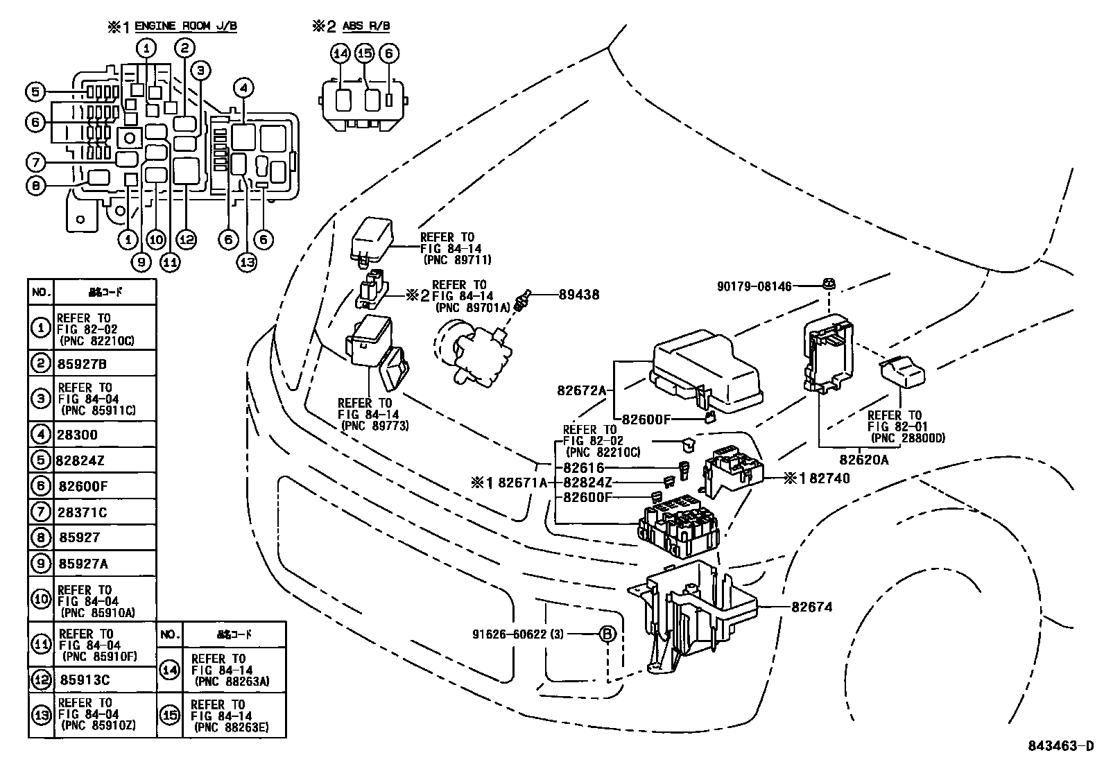 Toyota RAV4 开关和继电器和ECU EPC diagram — 843463D