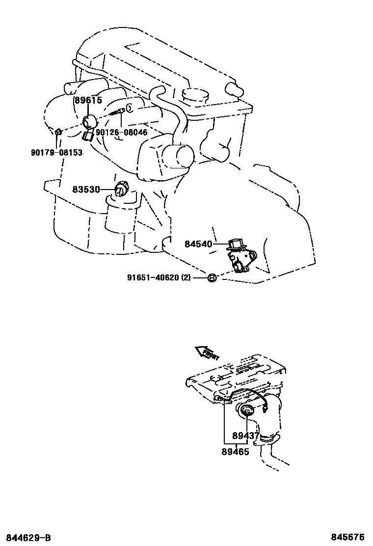 Toyota RAV4 开关和继电器和ECU EPC diagram — 845676