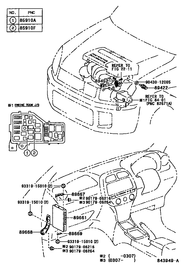 Toyota RAV4 电子燃油喷射系统 EPC diagram — 843949A