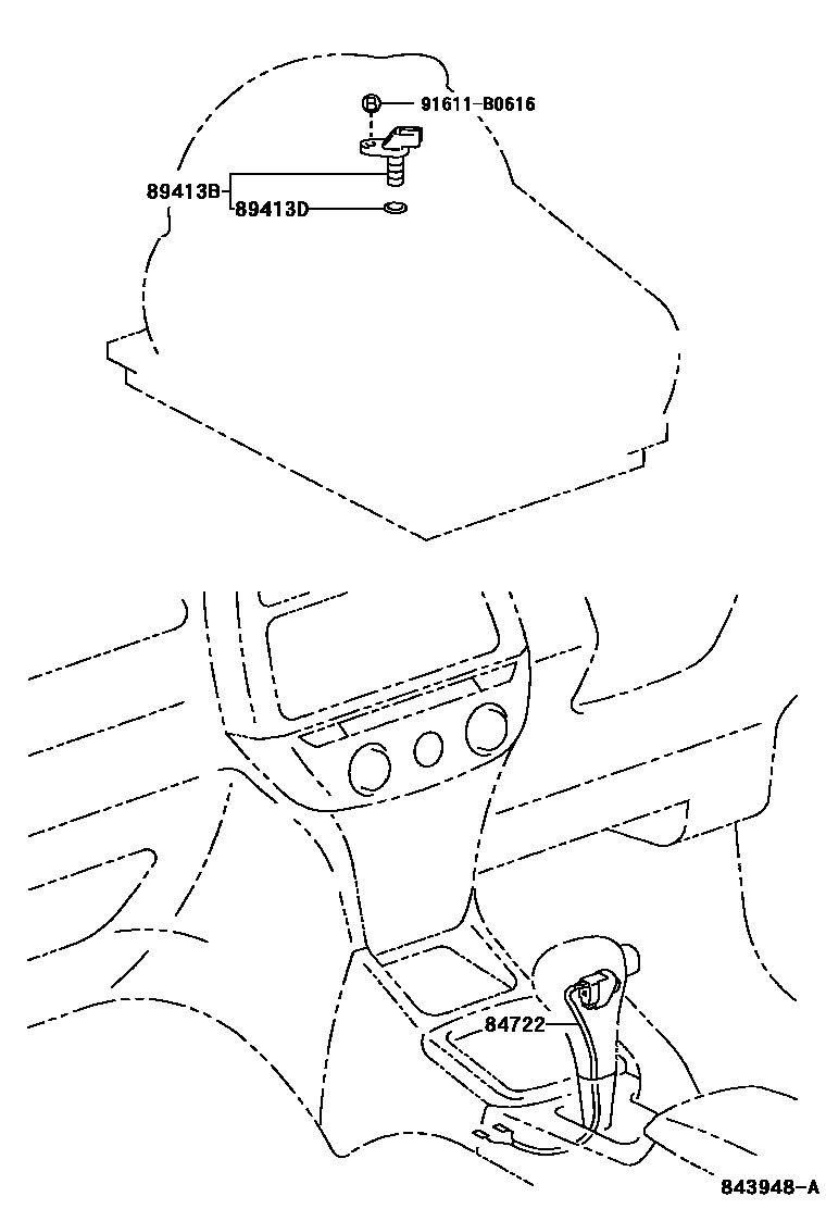 Toyota RAV4 超速档和电子控制变速器 EPC diagram — 843948A