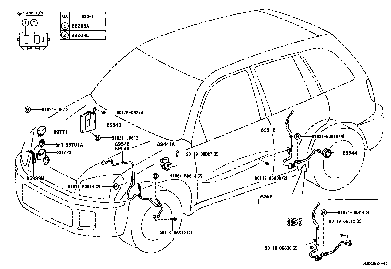 Toyota RAV4 ABS 和 VSC EPC diagram — 843453C