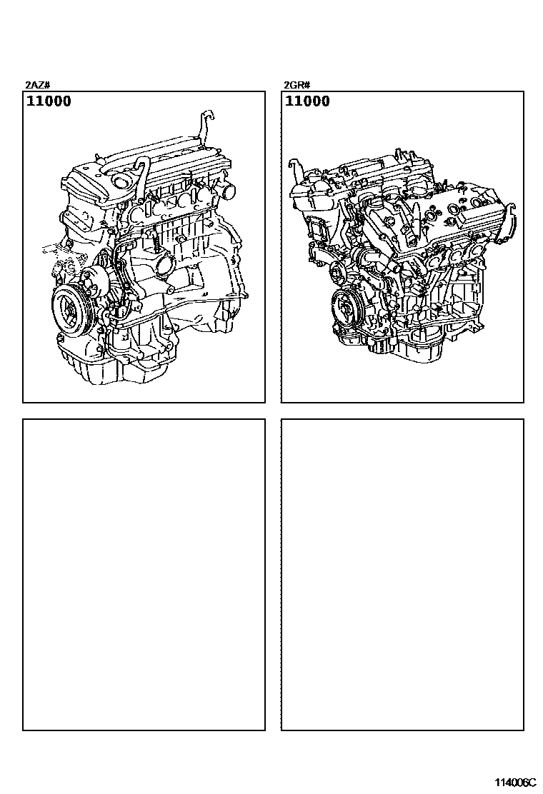 Toyota RAV4 Partial Engine Assembly EPC diagram — 114006C