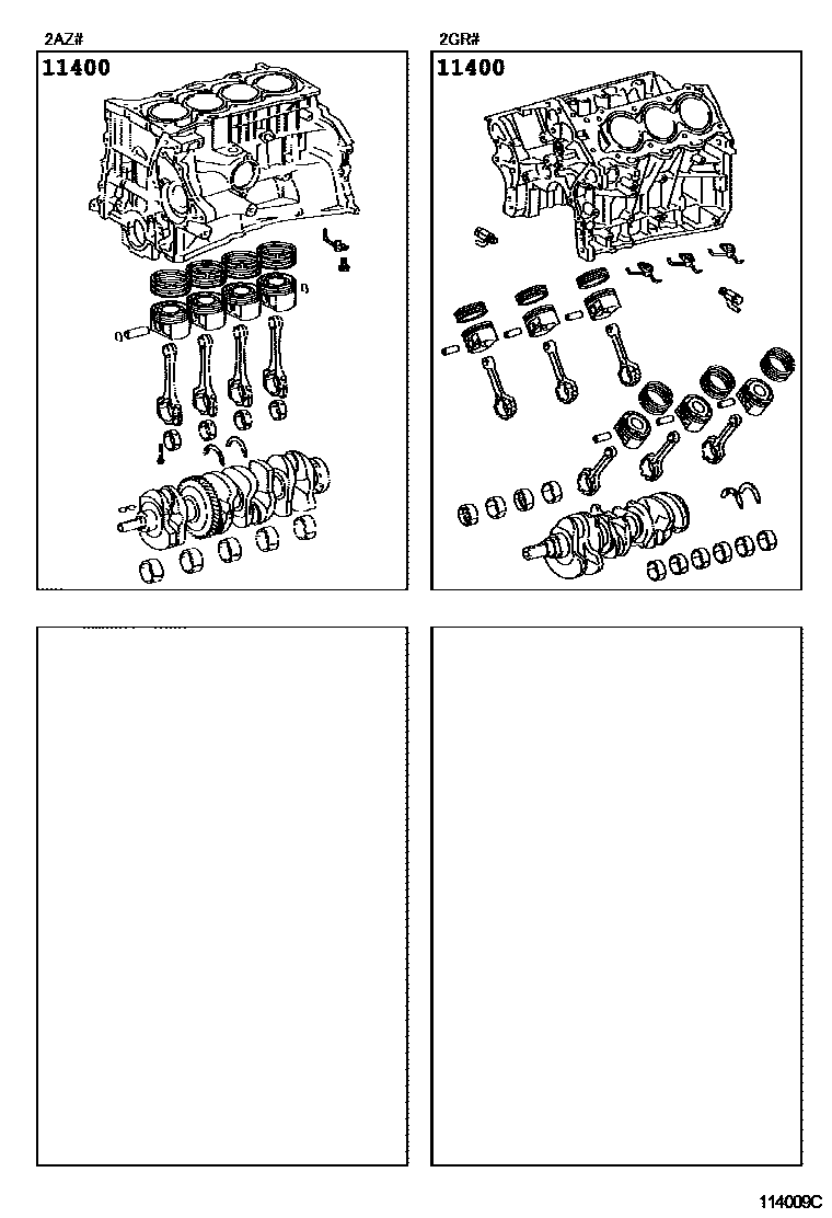 Toyota RAV4 Short Block Assembly EPC diagram — 114009C