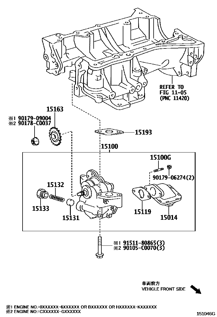 Toyota RAV4 Engine Oil Pump EPC diagram — 151046G