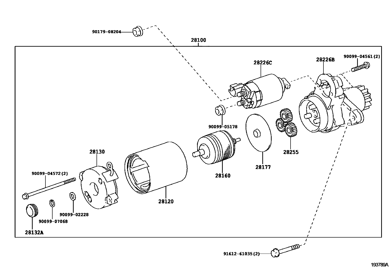 Toyota RAV4 起动机 EPC diagram — 193789A