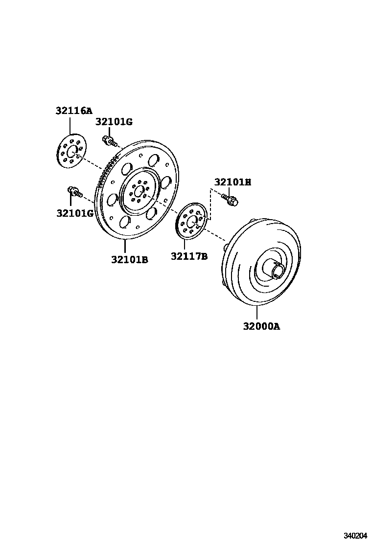 Toyota RAV4 变矩器、前油泵(CVT) EPC diagram — 340204
