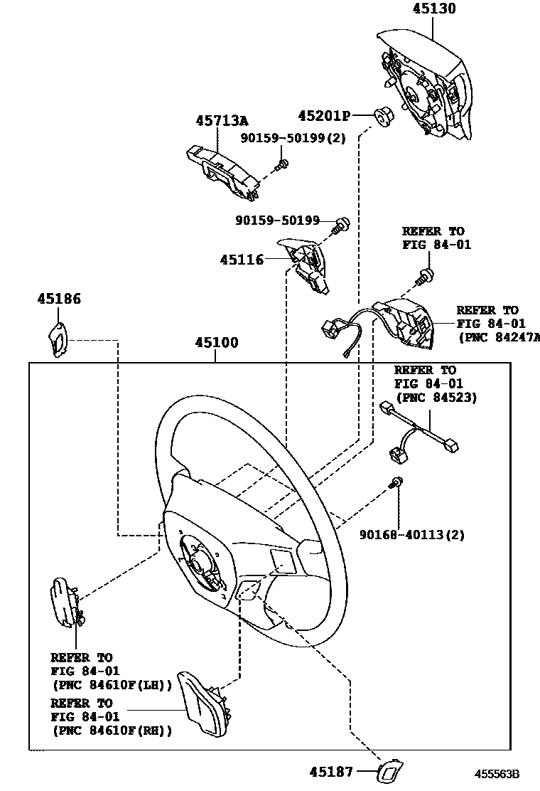 Toyota RAV4 Steering Wheel EPC diagram — 455563B