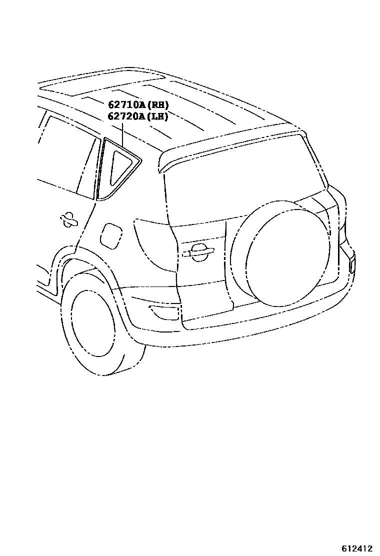 Toyota RAV4 侧窗 EPC diagram — 612412
