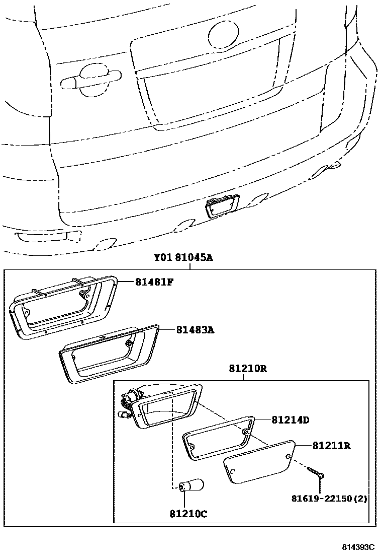 Toyota RAV4 后雾灯 EPC diagram — 814393C