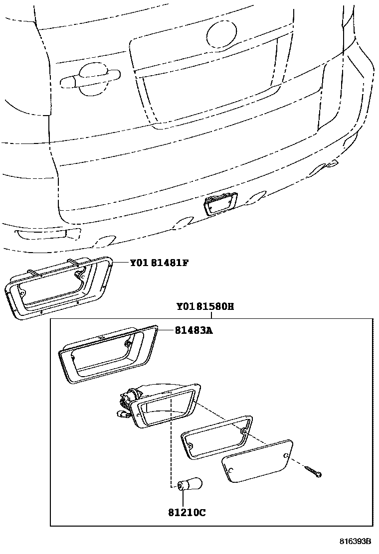 Toyota RAV4 后雾灯 EPC diagram — 816393B