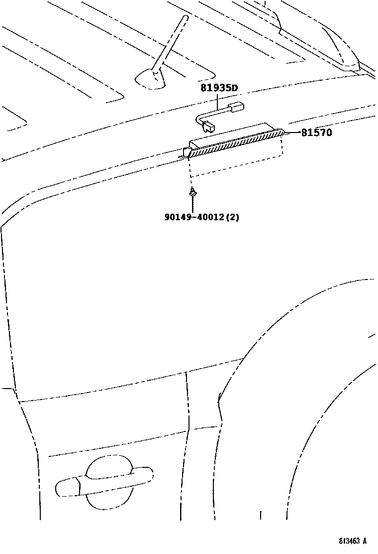 Toyota RAV4 高位刹车灯 EPC diagram — 813463A